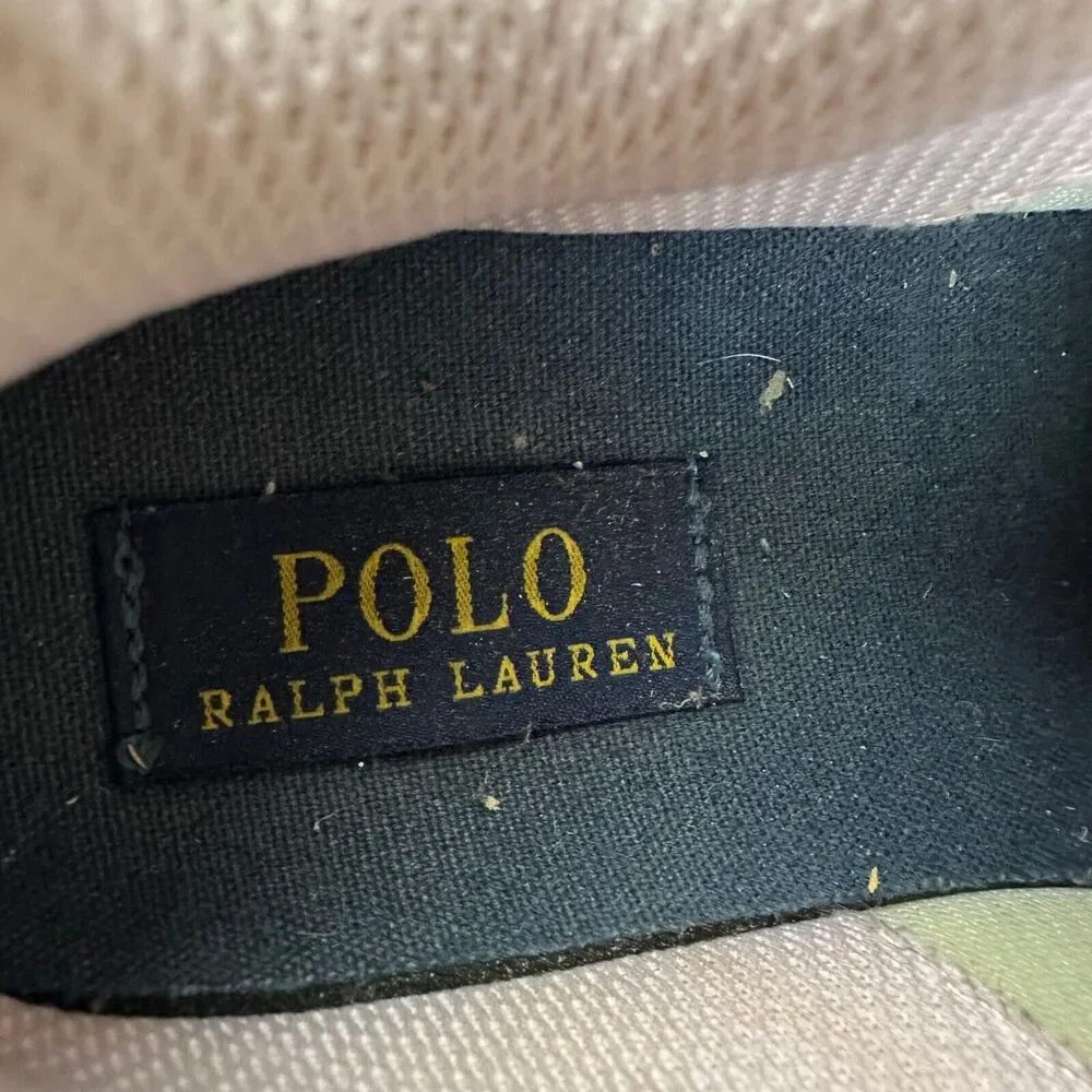 Polo Ralph Lauren Kids Pink Graphic Print Leather Sneakers Low Top - Picture 9 of 10